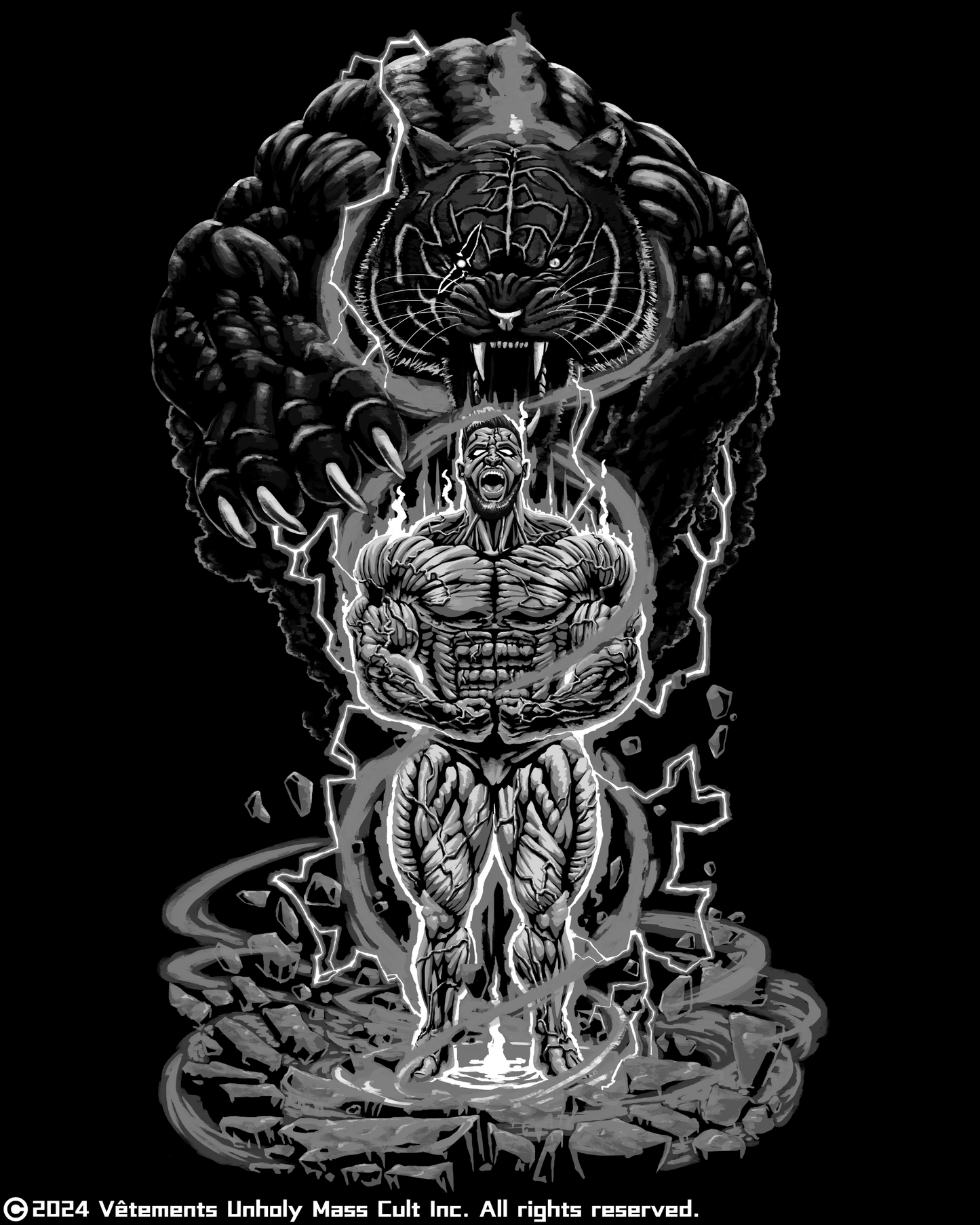 Rise of the Alpha Beast ''Monochrome'' : IFBB Pro Justin Savoie Oversize Tee
